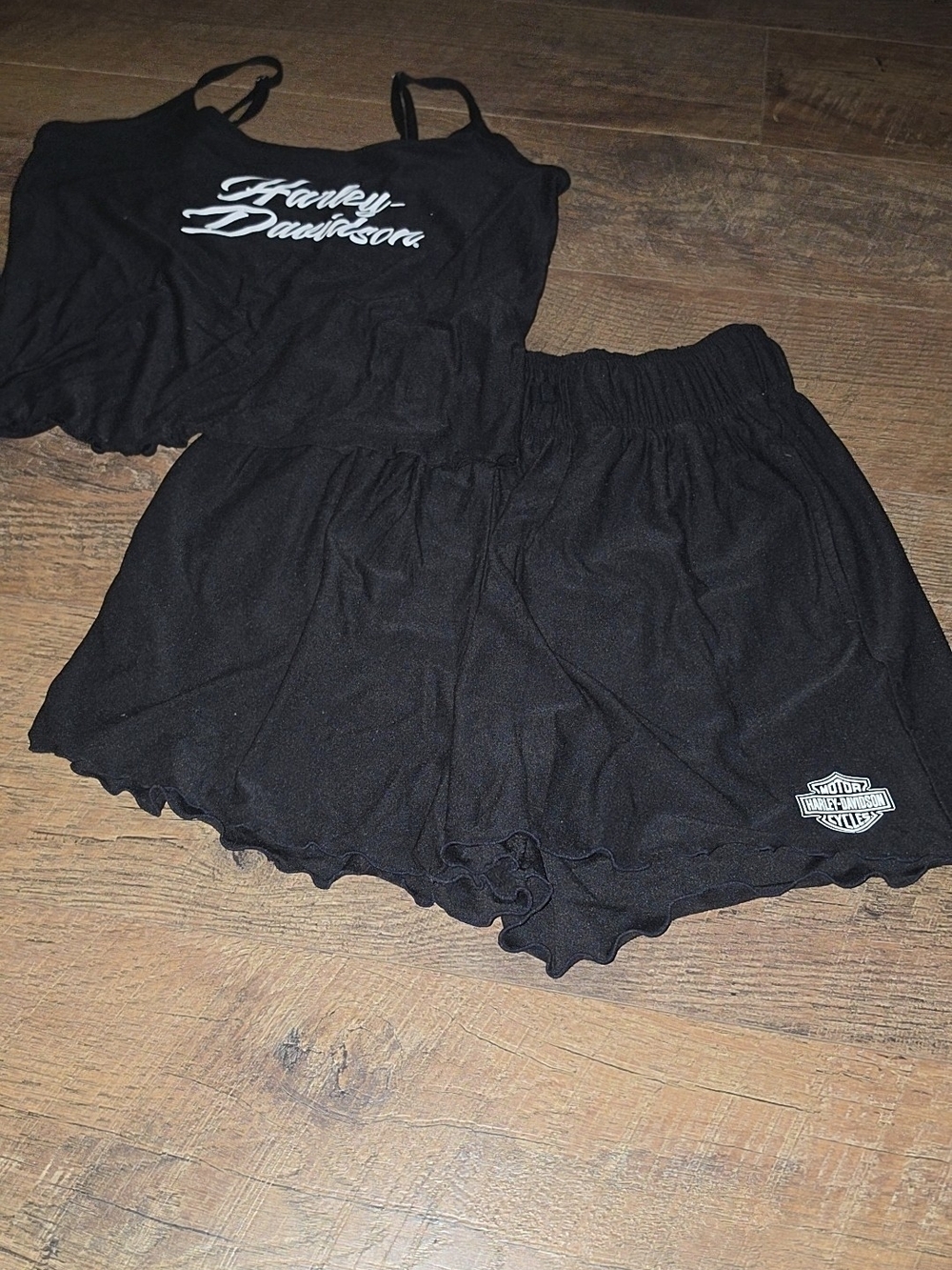 Harley-Davidson Black Women's High-Waist Lounge Shorts